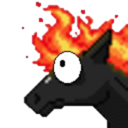 This horse is on fire.